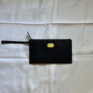 Black Michael Kors Jet Set Large Black Monogram Wristlet